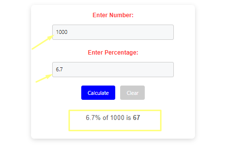 percentage calculator screenshot